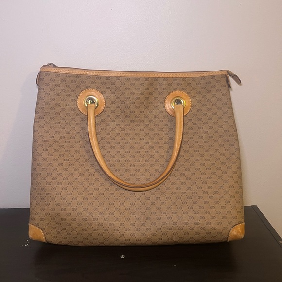 Authentic Vintage GUCCI Micro GG Extra Large Tote Shoulder Handbag - Picture 3 of 10